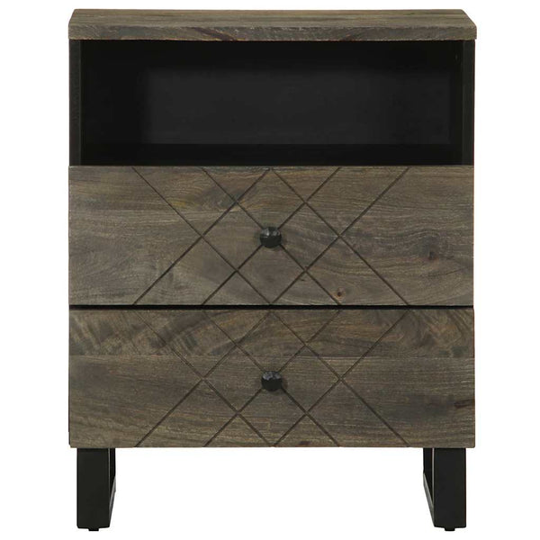 Schwarzer Nachttisch Berar 50x33x62cm (Mangoholz)