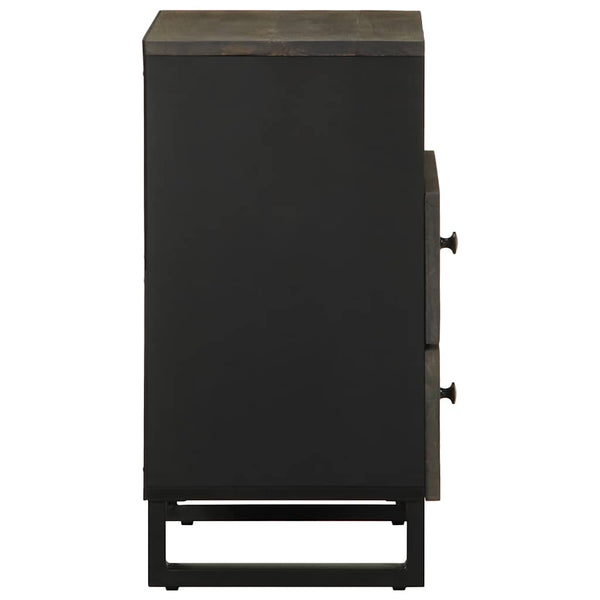 Schwarzer Nachttisch Berar 50x33x62cm (Mangoholz)