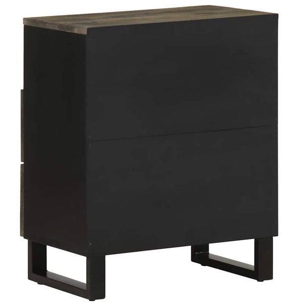 Schwarzer Nachttisch Berar 50x33x62cm (Mangoholz)