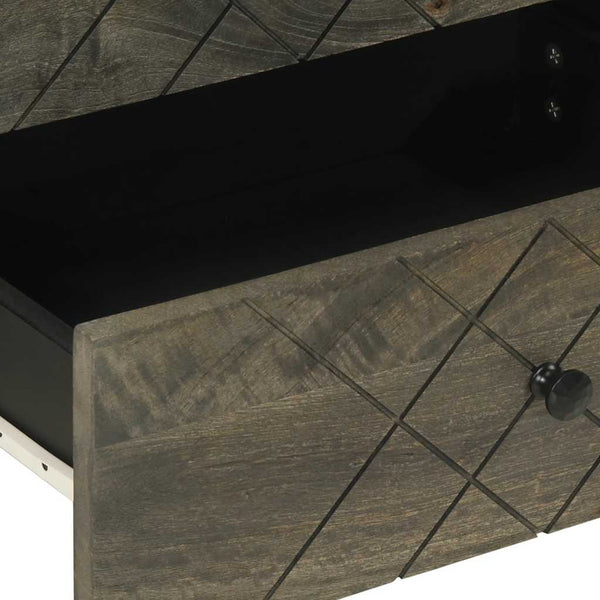 Schwarzer Nachttisch Berar 50x33x62cm (Mangoholz)