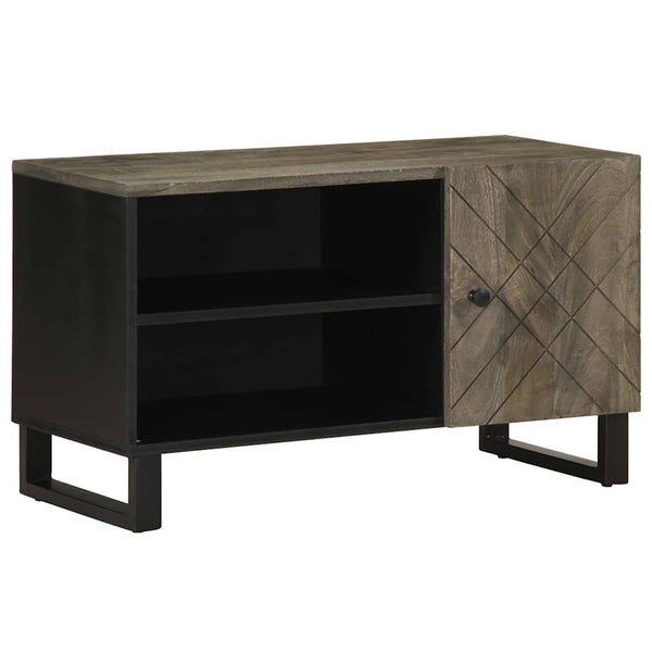 Schwarzes TV-Lowboard Haylee 80x33x46cm (Mangoholz)