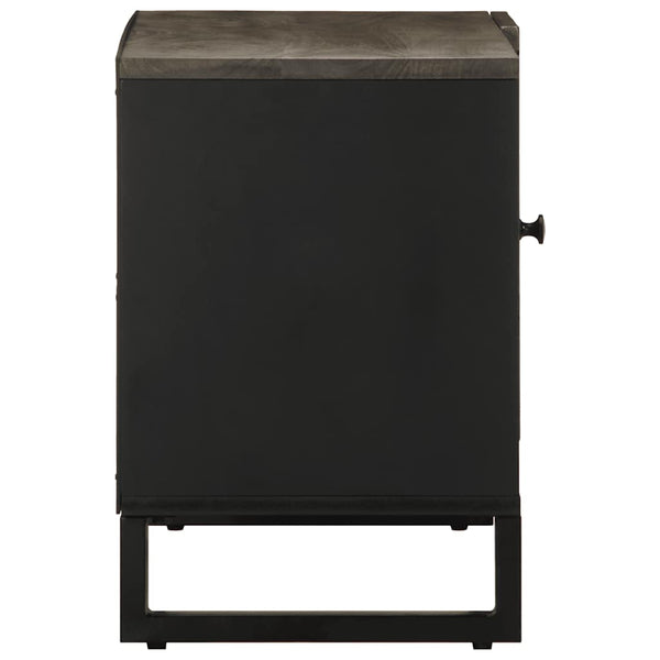 Schwarzes TV-Lowboard Haylee 80x33x46cm (Mangoholz)
