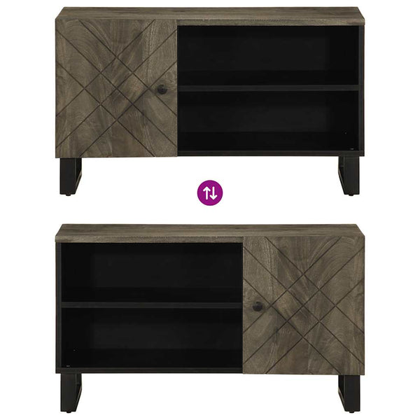 Schwarzes TV-Lowboard Haylee 80x33x46cm (Mangoholz)
