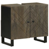Waschtischunterschrank Manduta, schwarz, 62x33x58cm (Massivholz Mangoholz)