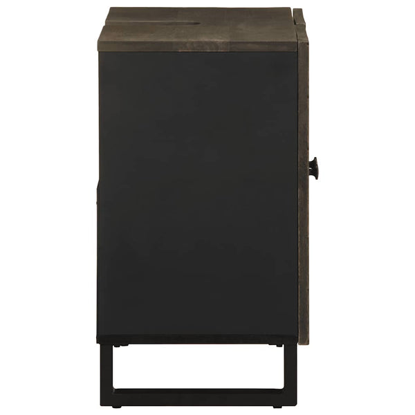 Waschtischunterschrank Manduta, schwarz, 62x33x58cm (Massivholz Mangoholz)