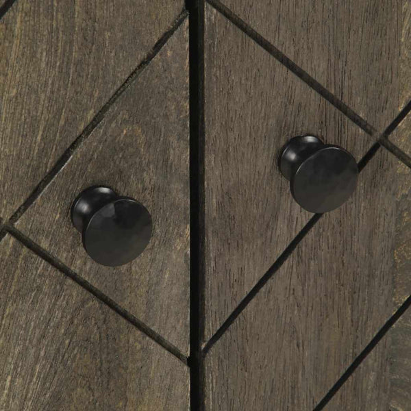Waschtischunterschrank Manduta, schwarz, 62x33x58cm (Massivholz Mangoholz)