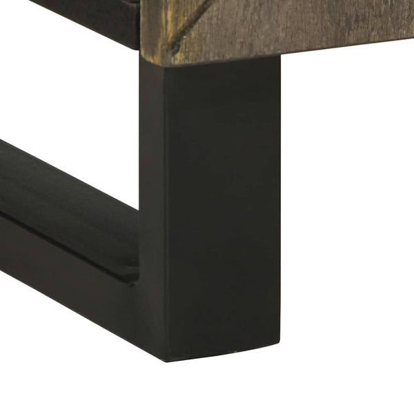 Waschtischunterschrank Manduta, schwarz, 62x33x58cm (Massivholz Mangoholz)