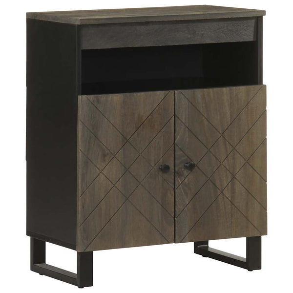 Schwarzes Sideboard Tutekov 60x33x75cm (Massivholz Mango)