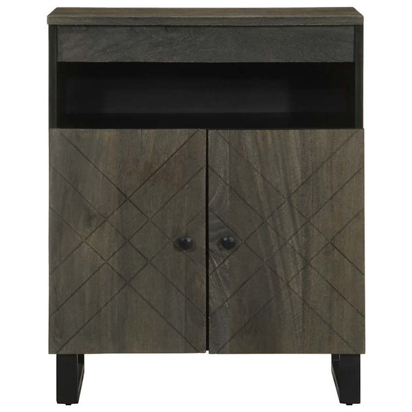 Schwarzes Sideboard Tutekov 60x33x75cm (Massivholz Mango)