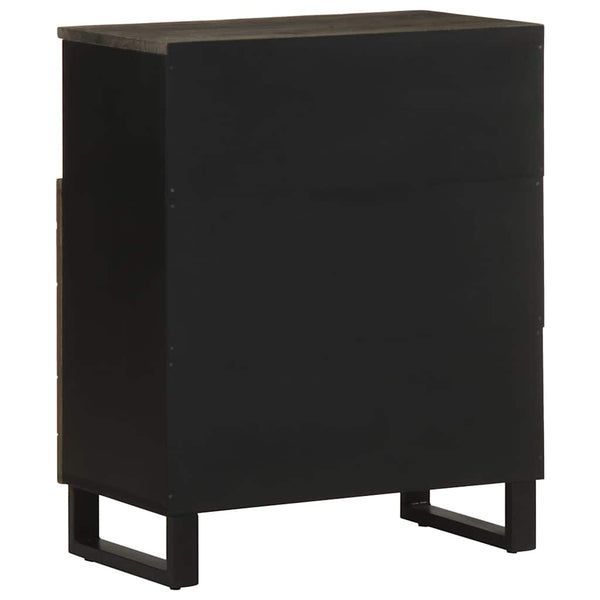 Schwarzes Sideboard Tutekov 60x33x75cm (Massivholz Mango)