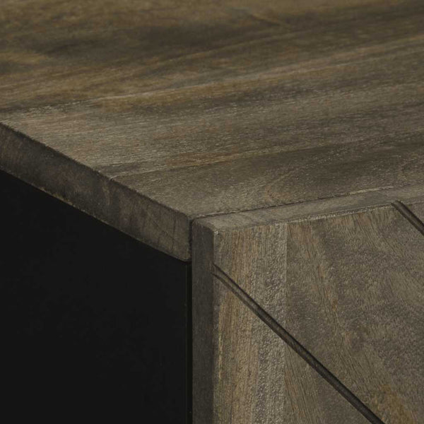 Schwarze Kommode Zorinel 60x33x75cm (Mangoholz)