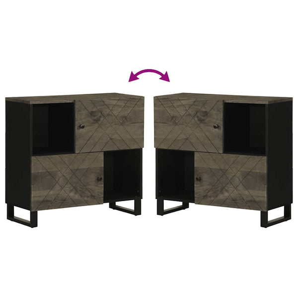 Schwarzes Sideboard Sigrit 80x33x75cm (Mangoholz)