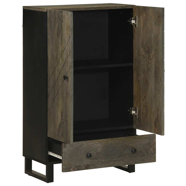Schwarzer Schrank Sadife 60x33x100cm (Mangoholz)