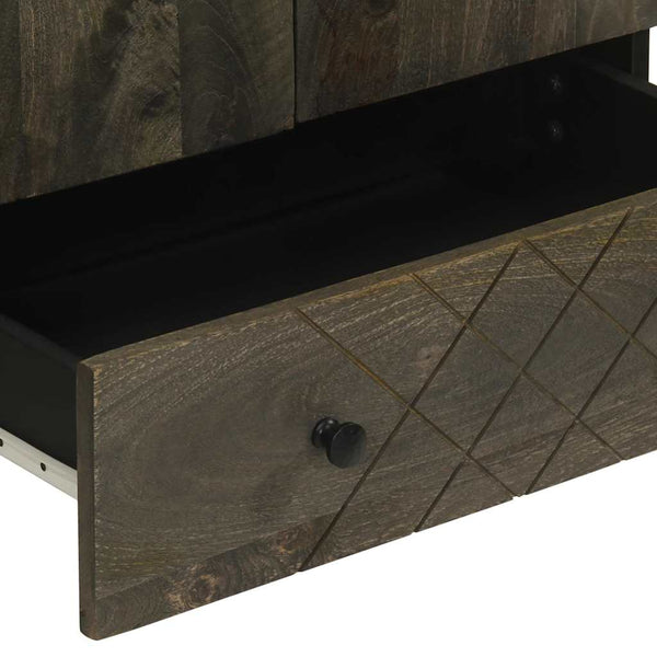 Schwarzer Schrank Sadife 60x33x100cm (Mangoholz)