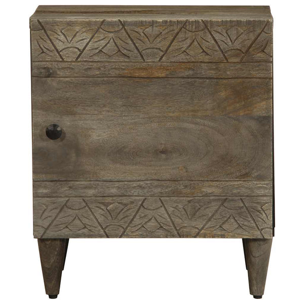 Vaaleanharmaa yöpöytäkaapit Zavica 40x33x46cm (2 kpl massiivipuu mango)
