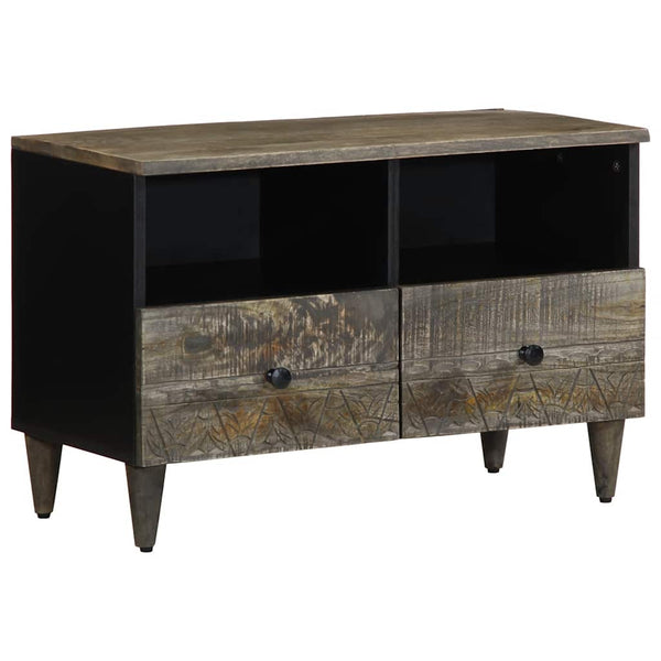 Hellgraues TV-Möbel Martinia 70x33,5x46cm (Massivholz Mango)
