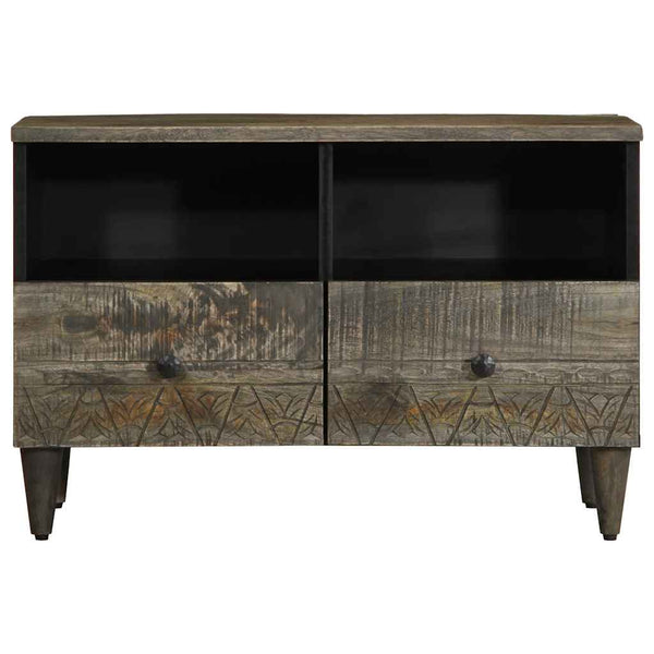 Hellgraues TV-Möbel Martinia 70x33,5x46cm (Massivholz Mango)