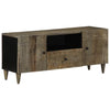 Hellgrauer TV-Schrank Lockie 105x33,5x46cm (Massivholz Mango)