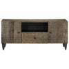 Hellgrauer TV-Schrank Lockie 105x33,5x46cm (Massivholz Mango)