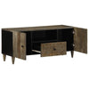 Hellgrauer TV-Schrank Lockie 105x33,5x46cm (Massivholz Mango)