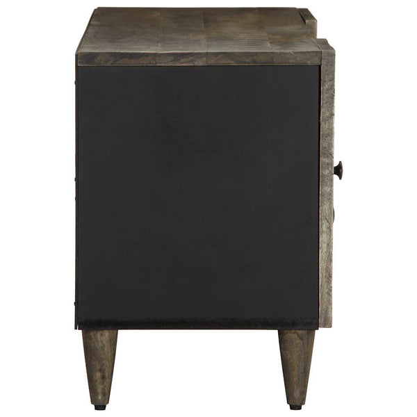 Hellgrauer TV-Schrank Lockie 105x33,5x46cm (Massivholz Mango)