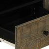Hellgrauer TV-Schrank Lockie 105x33,5x46cm (Massivholz Mango)