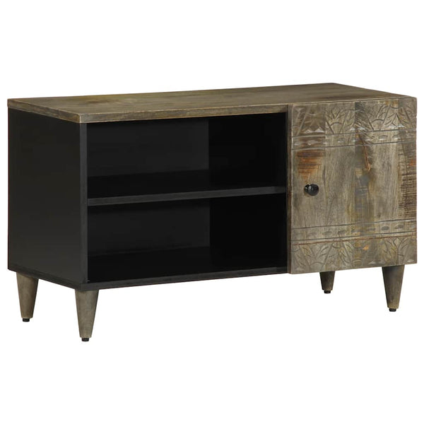 Hellgrauer TV-Schrank Zlatinka 80x31,5x46cm (Massivholz Mango)
