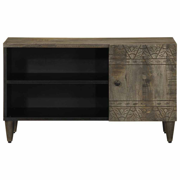 Hellgrauer TV-Schrank Zlatinka 80x31,5x46cm (Massivholz Mango)