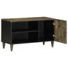 Hellgrauer TV-Schrank Zlatinka 80x31,5x46cm (Massivholz Mango)