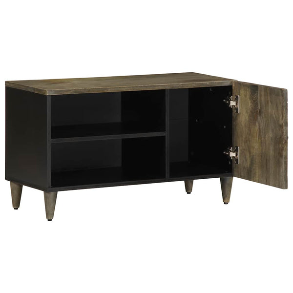 Hellgrauer TV-Schrank Zlatinka 80x31,5x46cm (Massivholz Mango)