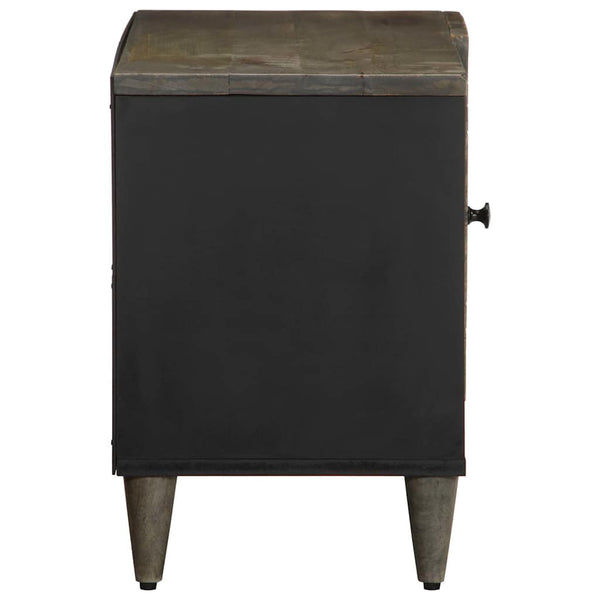 Hellgrauer TV-Schrank Zlatinka 80x31,5x46cm (Massivholz Mango)