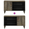 Hellgrauer TV-Schrank Zlatinka 80x31,5x46cm (Massivholz Mango)