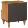 Nachttisch 40 x 33 x 46 cm aus massivem Mangoholz, hellbraun, 2er-Set