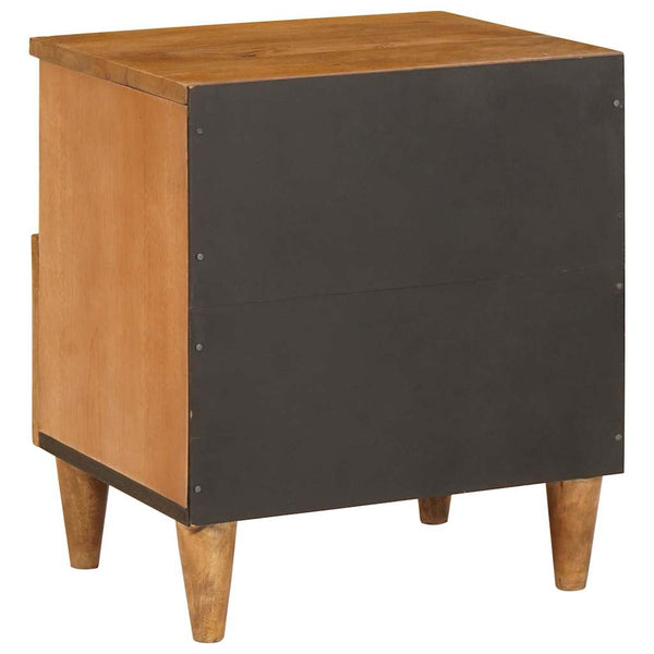 Nachttisch 40 x 33 x 46 cm aus massivem Mangoholz, hellbraun, 2er-Set