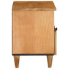 Nachttisch 40 x 33 x 46 cm aus massivem Mangoholz, hellbraun, 2er-Set