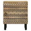 Schwarzer Nachttisch Viga 40x33,5x46cm (Mangoholz massiv)