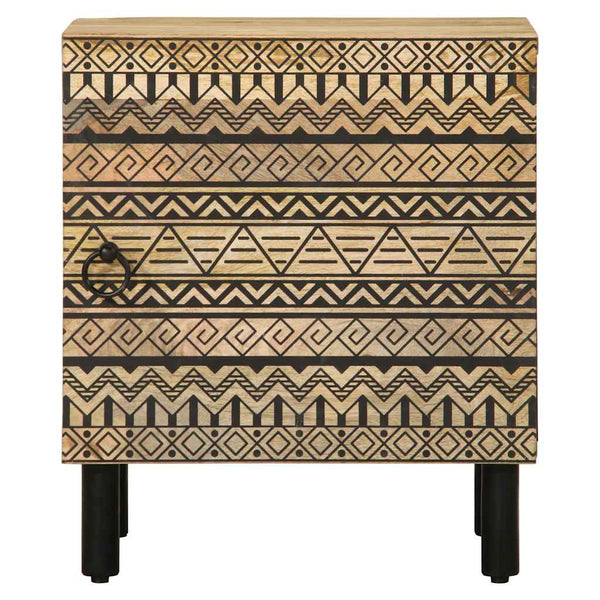 Schwarzer Nachttisch Viga 40x33,5x46cm (Mangoholz massiv)