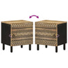 Schwarzer Nachttisch Viga 40x33,5x46cm (Mangoholz massiv)