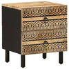 Schwarzer Nachttisch Caro 40x33,5x46cm (Mangoholz massiv)