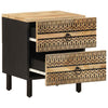 Schwarzer Nachttisch Caro 40x33,5x46cm (Mangoholz massiv)