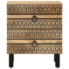 Schwarzer Nachttisch Caro 40x33,5x46cm (Mangoholz massiv)