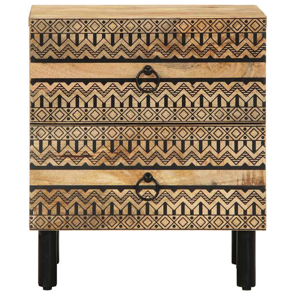 Schwarzer Nachttisch Caro 40x33,5x46cm (Mangoholz massiv)