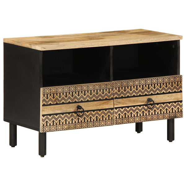 TV-Schrank Moanti Schwarz 70x33,5x46cm (Mangoholz massiv)