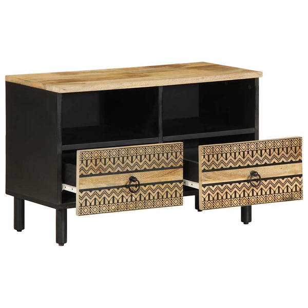 TV-Schrank Moanti Schwarz 70x33,5x46cm (Mangoholz massiv)