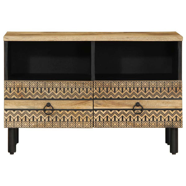 TV-Schrank Moanti Schwarz 70x33,5x46cm (Mangoholz massiv)