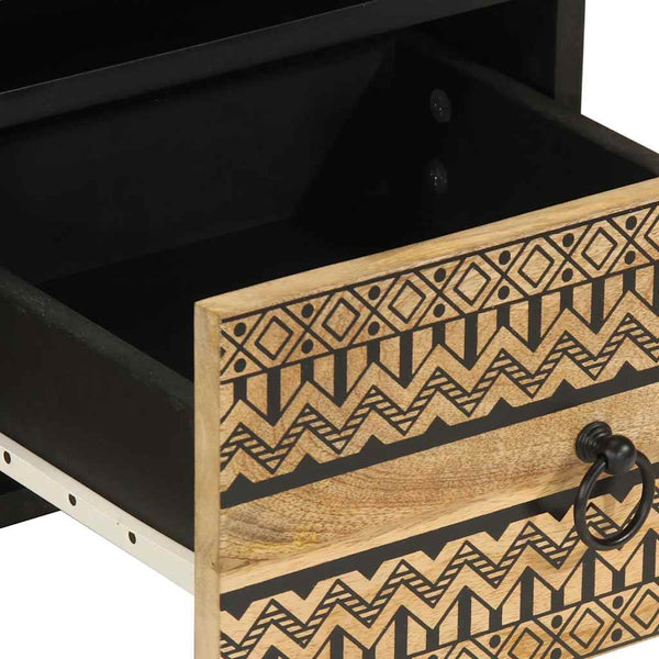 TV-Schrank Moanti Schwarz 70x33,5x46cm (Mangoholz massiv)