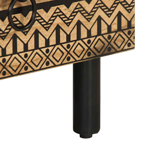 TV-Schrank Moanti Schwarz 70x33,5x46cm (Mangoholz massiv)