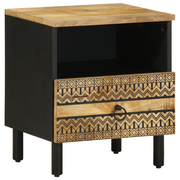 Nachtschrank Kasar 40x33x46cm schwarz (Mango Massivholz)