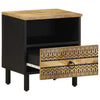 Nachtschrank Kasar 40x33x46cm schwarz (Mango Massivholz)