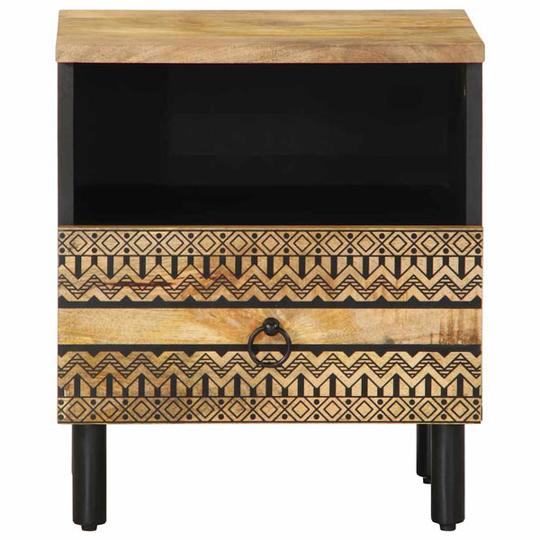 Nachtschrank Kasar 40x33x46cm schwarz (Mango Massivholz)